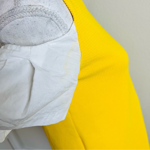 Zara Collection Yellow Ribbed Contrast White Off Shoulder Bardot Shift Dress - Picture 5 of 15